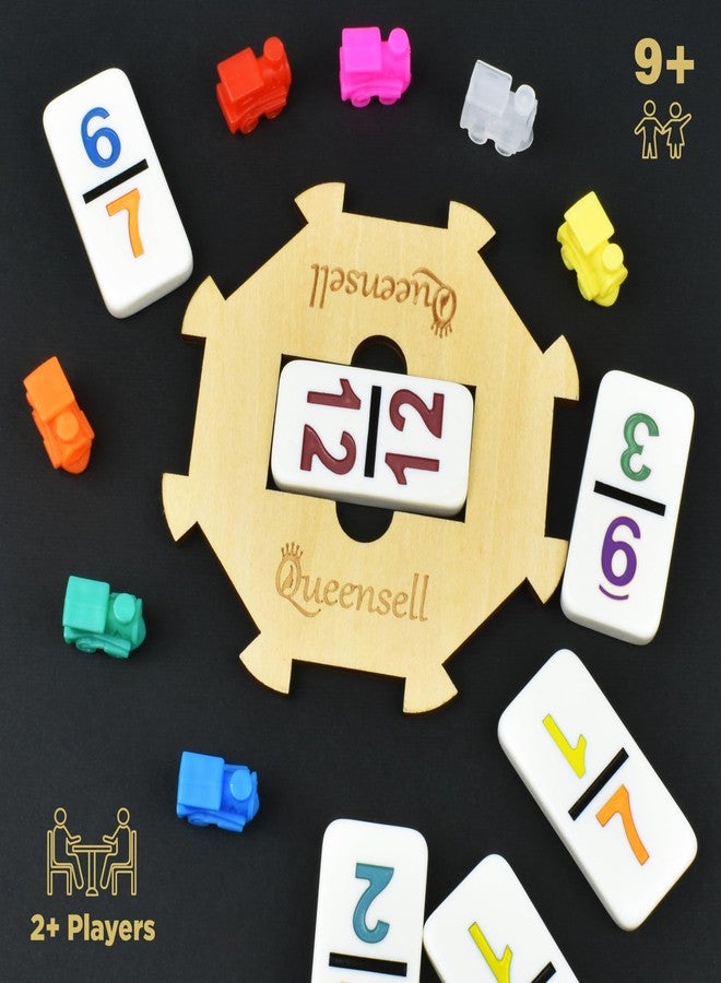 Queensell Mexican Train Dominoes Set with Numbers, Double 12 Dominoes Sets for Adults, Mexican Domino Train for Adults and Family - Domino Sets 91 Tiles with Aluminum Case - Image 4